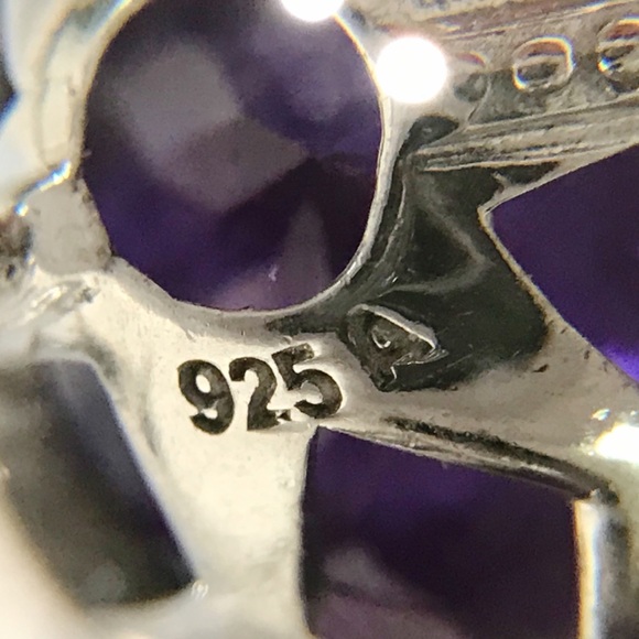 Artist Signed A 12mm Amethyst Round Cut 925 Sterling Silver Drop Earrings - Picture 3 of 17